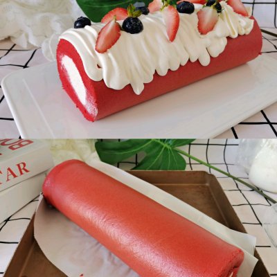 零失敗率的紅絲絨蛋糕卷，滿滿的奶油，香甜軟化